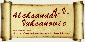 Aleksandar Vuksanović vizit kartica